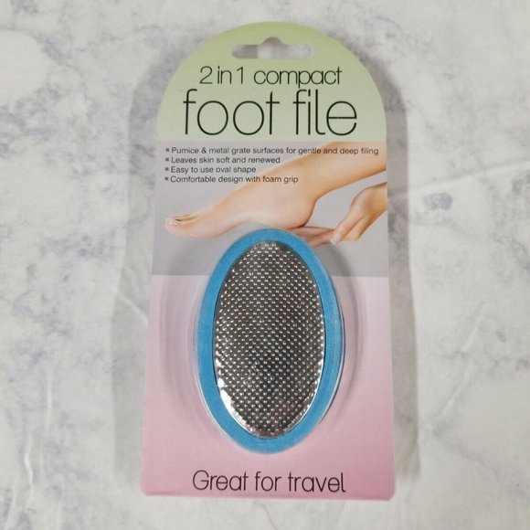 Other - 2 in 1 Compact Foot File New NWT Blue Feet Beauty Skincare Pumice #?